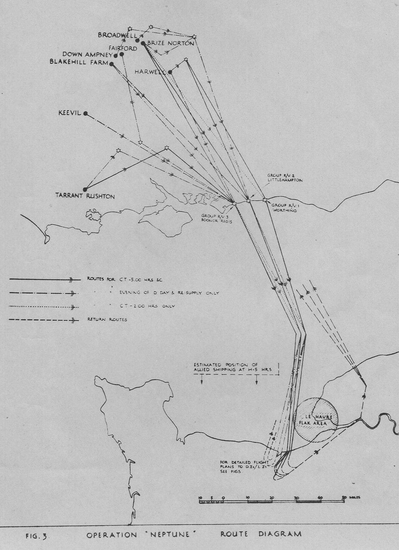 Drawing: RAF Airborne routing D-Day